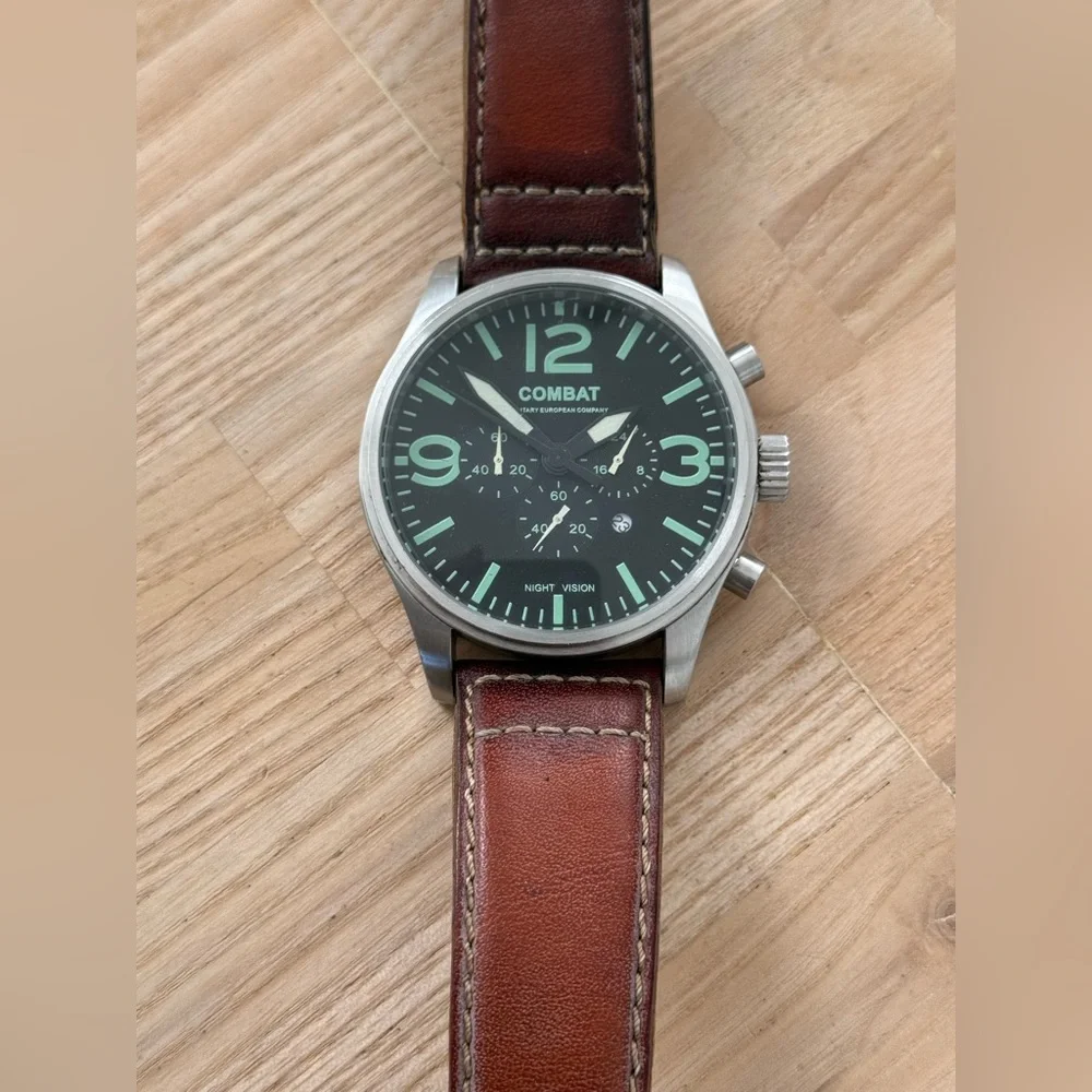 M.E.C. Military European Company Rare Combat Night Vision Chronograph Watch